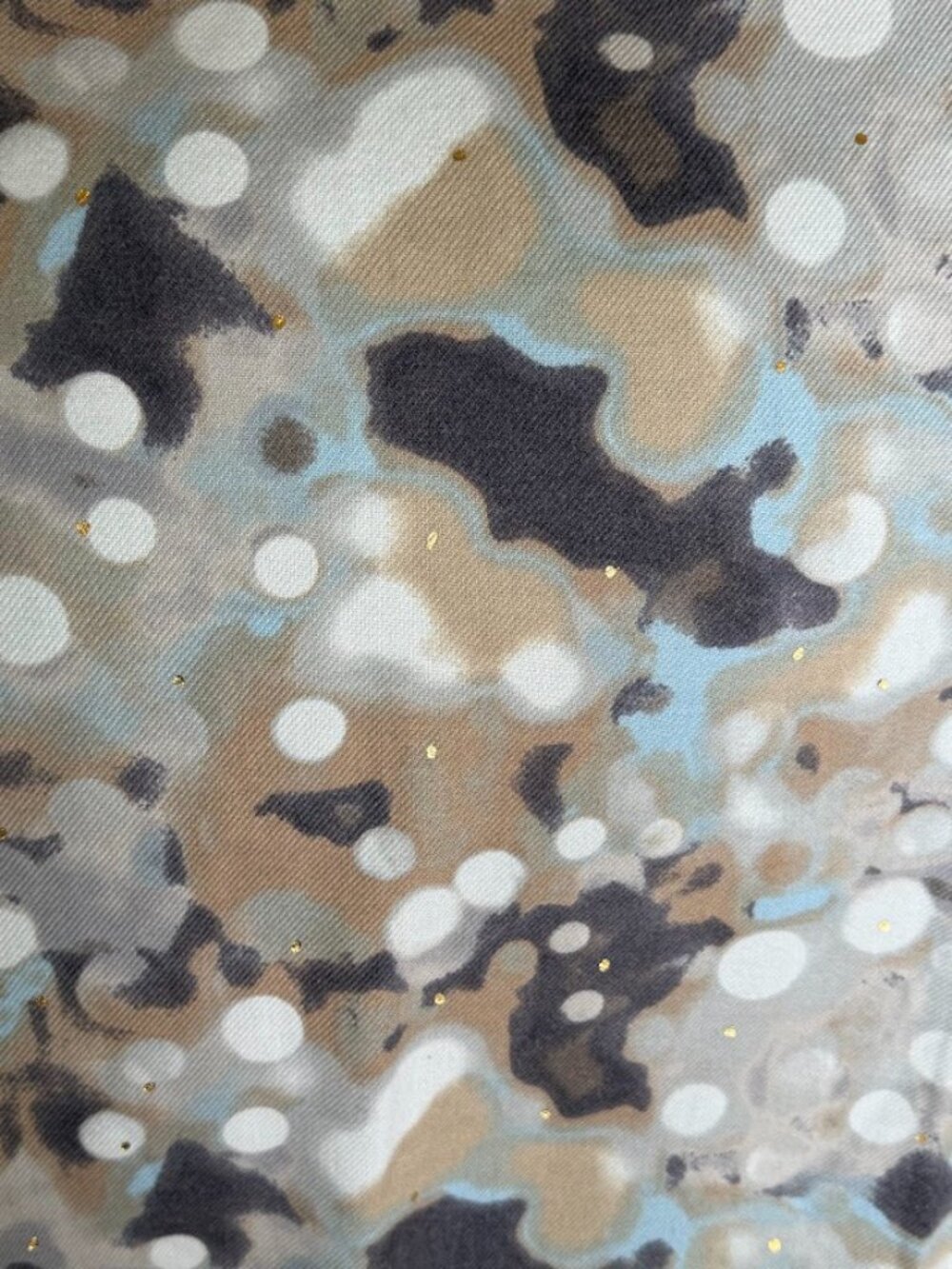 Vince Camuto Gold Fleck Gray Tan Abstract Print Square Blanket Scarf